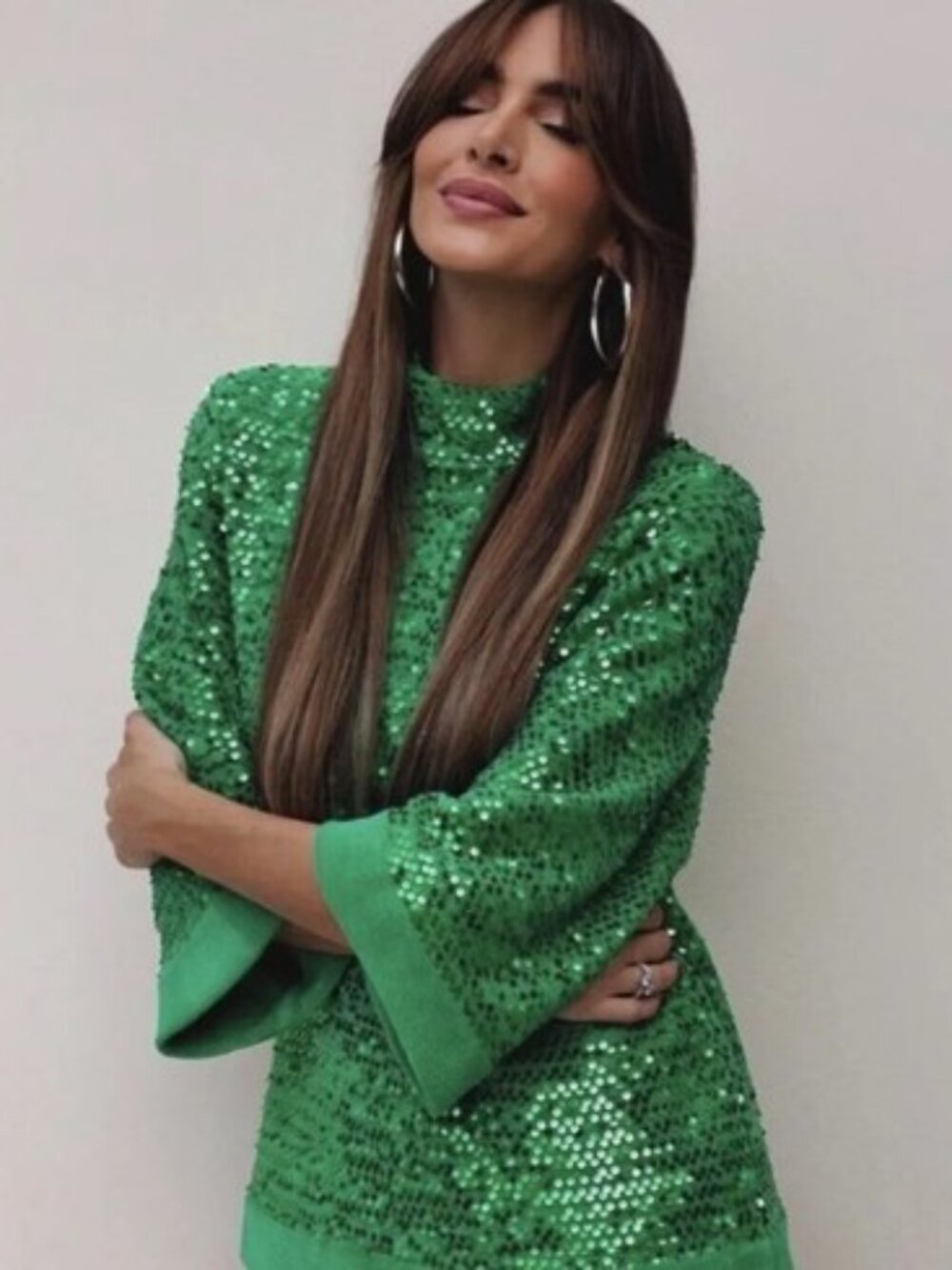 ZARA Green Sequin Bloue - Rare